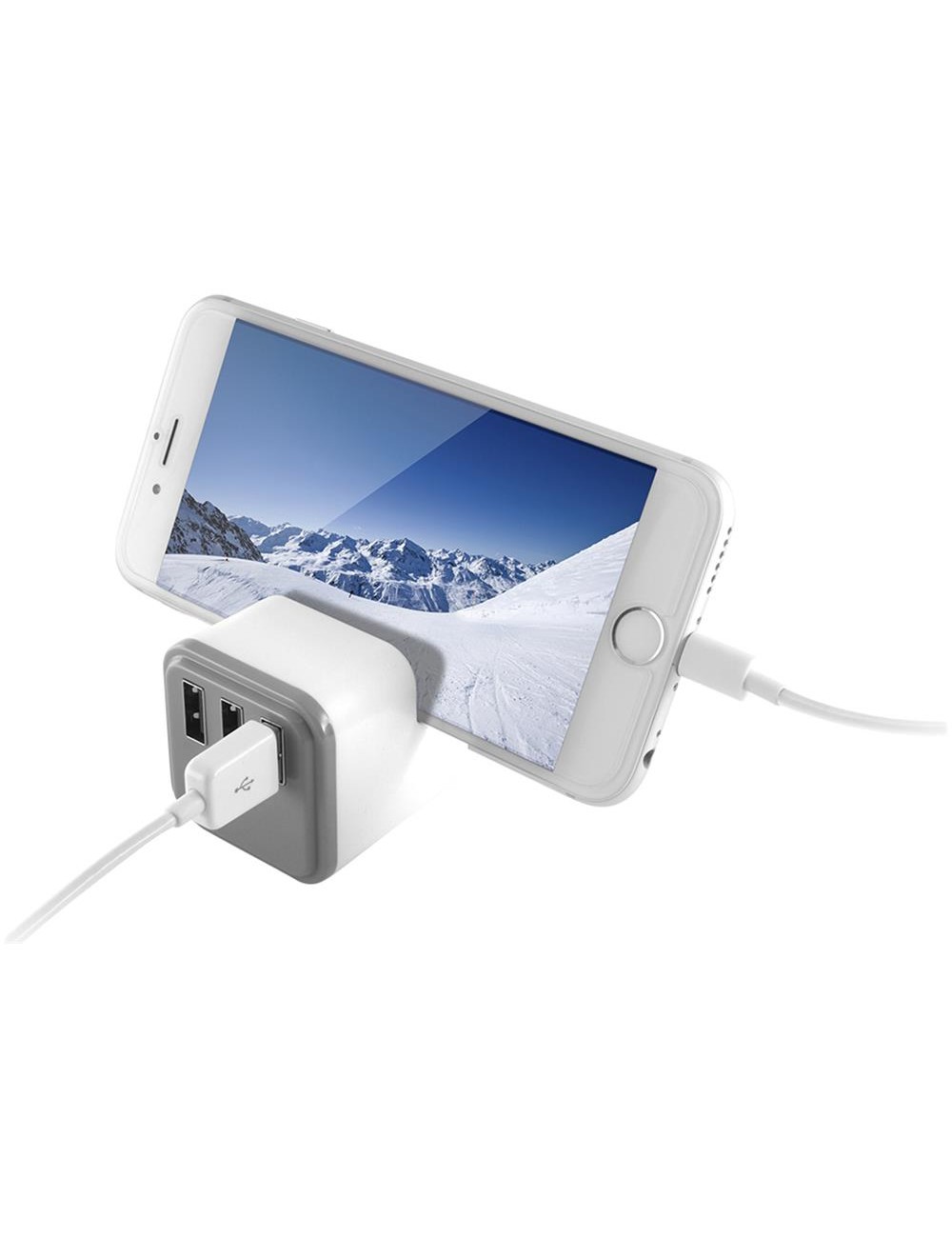 KSIX CARICABATTERIE USB CON SUPPORTO E SMARTCHARGE